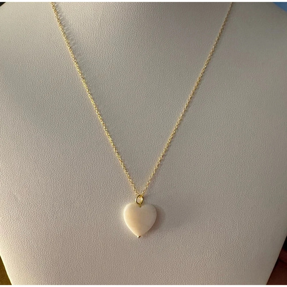 NEW Sparkly Gold Unisex-Women’s Pearl Heart, Yellow Gold Filled Necklace, 16-18” - Picture 13 of 14